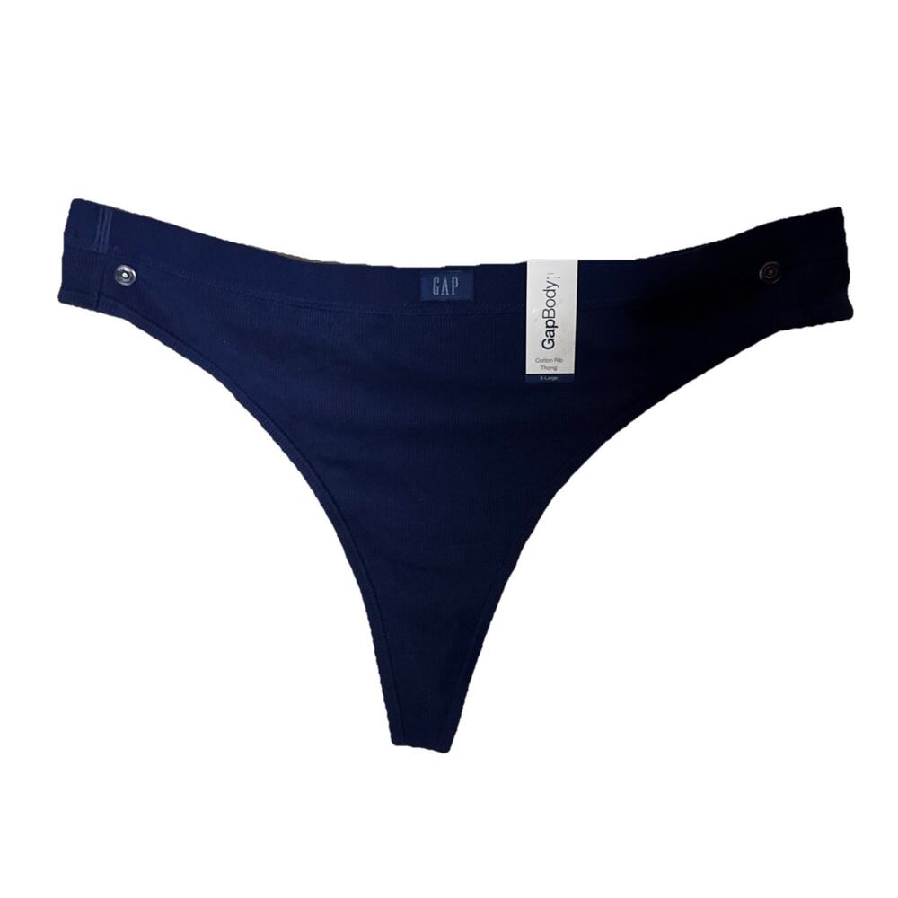 Gap GapBody Women's Everyday Essentials Laser Bonded Thong Underwear Blue XL